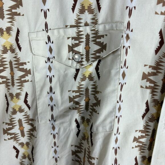 Mens Vintage Panhandle Slim Pearl Snap Western Aztec Shirt Short Sleeve XXL - Picture 9 of 14